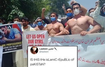 gym owners protesting shirtless closure